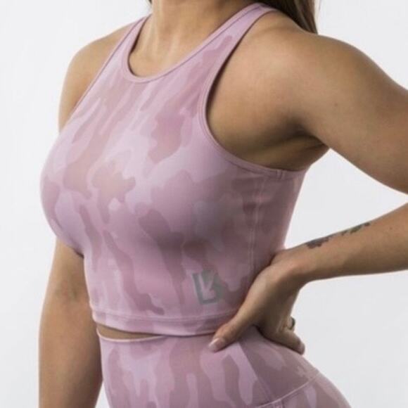 Buff Bunny Pink Camo Workout Crop - Picture 1 of 5